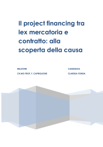 Il project financing tra lex mercatoria e contratto: alla scoperta della