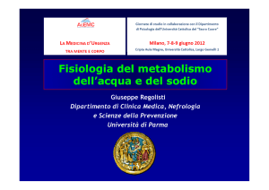 Fisiologia del metabolismo g dell`acqua e del sodio