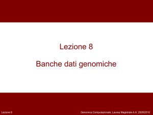 Lezione 8 Banche dati genomiche