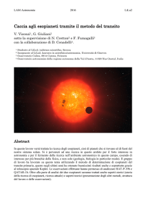 Caccia agli esopianeti tramite il metodo del transito