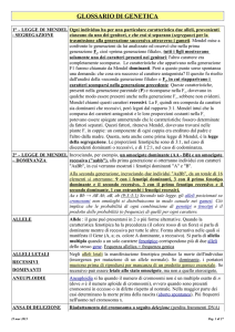 GLOSSARIO DI GENETICA