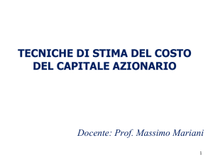 IL COSTO DEL CAPITALE AZIONARIO