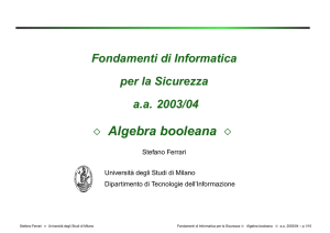 0 Algebra booleana 0 - Università degli Studi di Milano