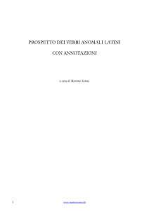 Prospetto dei verbi anomali in latino