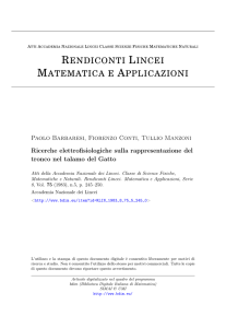Ricerche elettrofisiologiche sulla rappresentazione del tronco nel