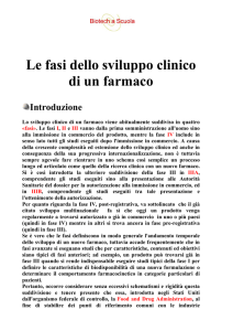 Le fasi dello sviluppo clinico di un farmaco