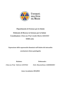 Dipartimento di Scienze per la Salute Dottorato di Ricerca in