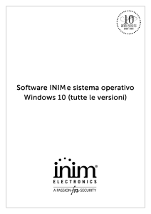 Software INIM e sistema operativo Windows 10