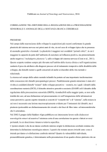 Correlazione tra disturbo della regolazione