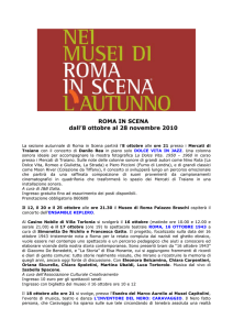ROMA IN SCENA dall`8 ottobre al 28 novembre 2010