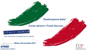 “Destinazione Italia” Come attrarre i Fondi Sovrani