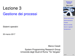 Gestione dei processi - Sistemi Operativi