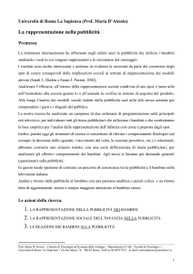 Ricerca della Facoltà di Psicologia 1 Università "La Sapienza " Roma