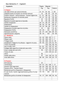 Base Matematica 4 – Argomenti. Argomento Teoria Esercizi Pag