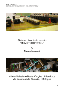 Sistema di controllo remoto “REMOTECONTROL” Di Marco Massari