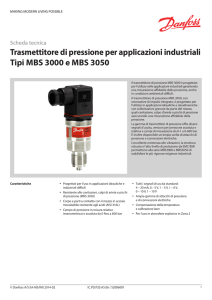 Trasmettitore di pressione per applicazioni industriali Tipi MBS 3000