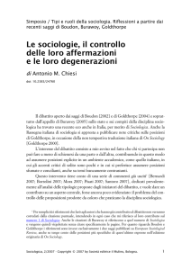 Le sociologie, il controllo delle loro affermazioni e le loro