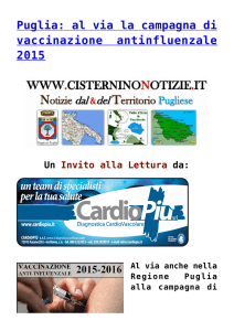 Puglia: al via la campagna di vaccinazione antinfluenzale 2015