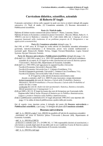 Curriculum didattico, scientifico, aziendale di Roberto D`Angiò
