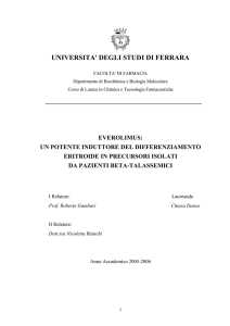 universita` degli studi di ferrara - Laboratorio di ricerca sulla terapia