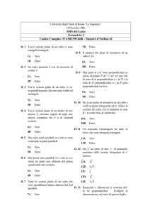 SSIS del Lazio Geometria 2 Codice Compito