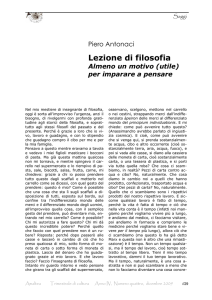 Lezione di filosofia. Almeno un motivo