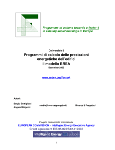 Programmi di calcolo delle prestazioni energetiche dell`edifici il