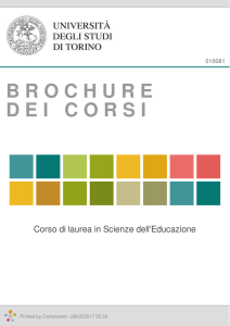 Brochure dei corsi  - Scienze dell`Educazione