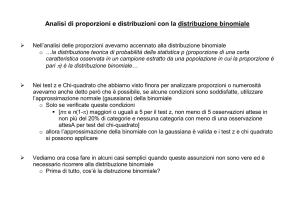 Analisi di proporzioni e distribuzioni con la distribuzione binomiale