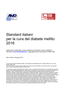 Standard italiani per la cura del diabete mellito 2016
