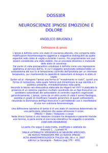 dossier neuroscienze ipnosi emozioni e dolore