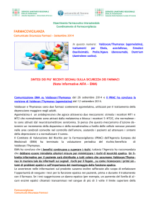 Comunicato sicurezza farmaci settembre 2014