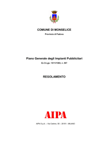 Regolamento del Piano Generale degli Impianti Pubblicitari