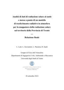 Analisi di dati di radiazione solare al suolo e messa a punto di un