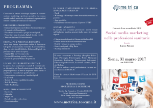 Social media marketing nelle professioni sanitarie Siena, 31 marzo