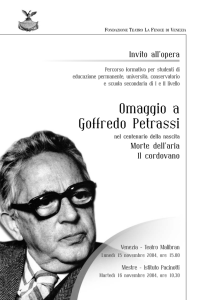 OMAGGIO A GOFFREDO PETRASSI - Fondazione Teatro La Fenice