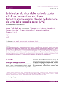 Le infezioni da virus della varicella zoster e la loro prevenzione