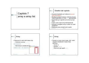 Capitolo 7 array e array list - DEI