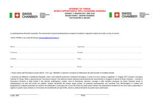 Scheda di adesione - Camera di Commercio Svizzera in Italia