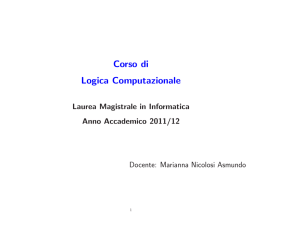Corso di Logica Computazionale - Dipartimento di Matematica e