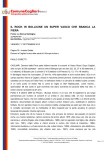 Comune Cagliari News - Il rock in bollicine Un super Vasco che