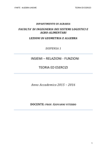 insiemi, relazioni, funzioni - Dipartimento di Scienze Agrarie, degli