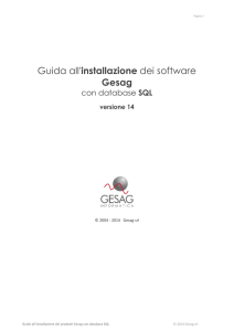 Guida all`installazione dei software Gesag