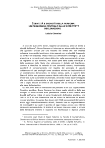 identità e dignità della persona: un paradigma centrale dalle - I-LEX