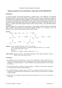 Reazione aloformio dei metilchetoni: sintesi dell` ACIDO BENZOICO