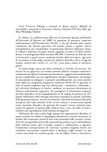 Fabio TuTrone, Filosofi e animali in Roma antica. Modelli di