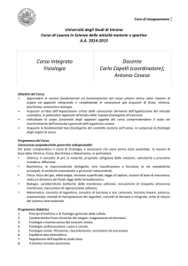 Corso Integrato Fisiologia Docente Carlo Capelli (coordinatore