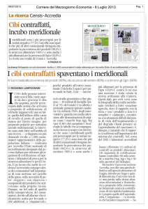 Corriere del Mezzogiorno Economia - 8 Luglio 2013