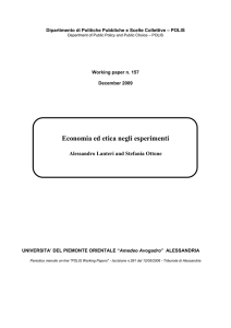 Economia ed etica negli esperimenti