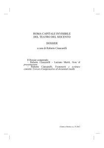 roma capitale invisibile del teatro del seicento dossier